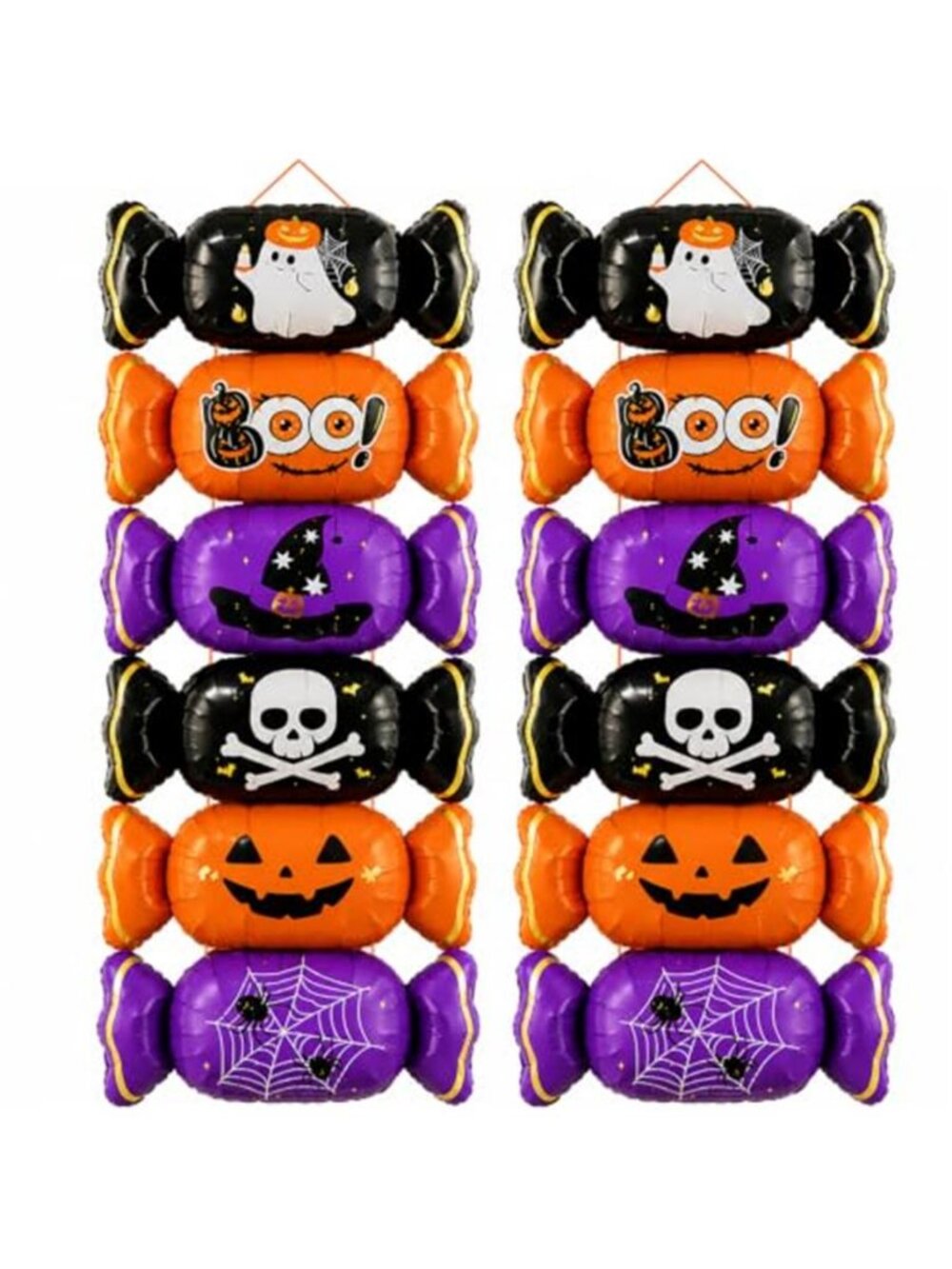 12 Pcs Halloween Candy Balloons, Large Balloon Garland, Orange Black Purple